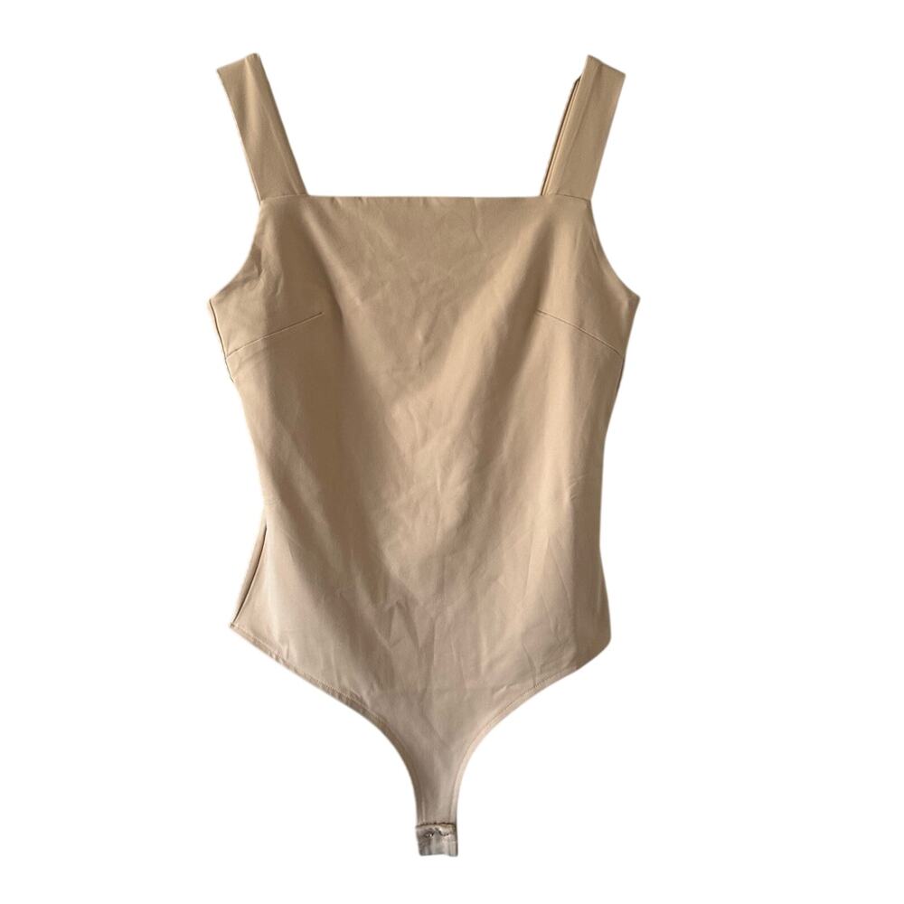 Reoria Tan Square Neck Bodysuit NEW